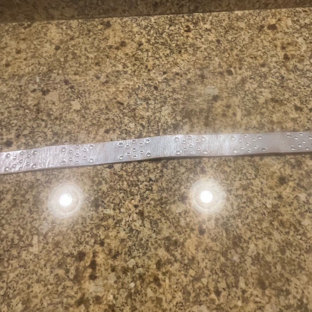 Women’s Wide Belt Washed Silver Leather With Silver Studs Size S - Picture 7 of 9